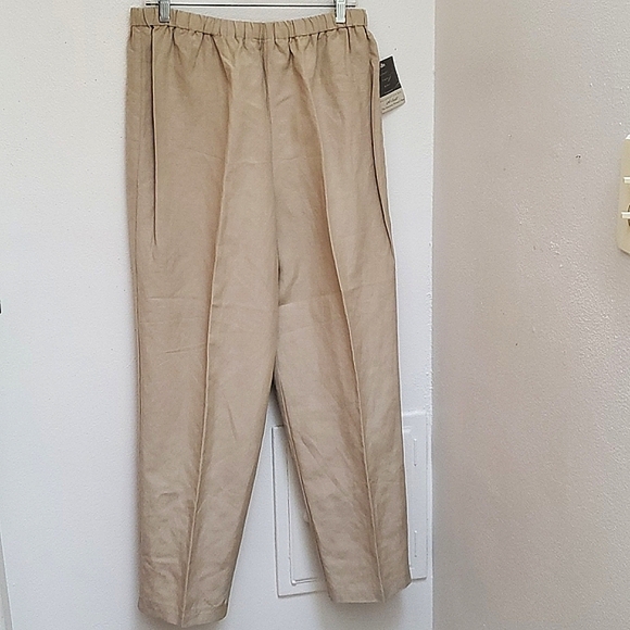 Lord & Taylor Silk Linen Blend Khaki Size 16W - Picture 1 of 16